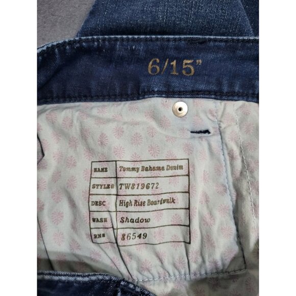 TOMMY BAHAMA Women's SZ 6 High Rise Boardwalk Jean Shorts Bermuda Skimmer - Picture 6 of 9